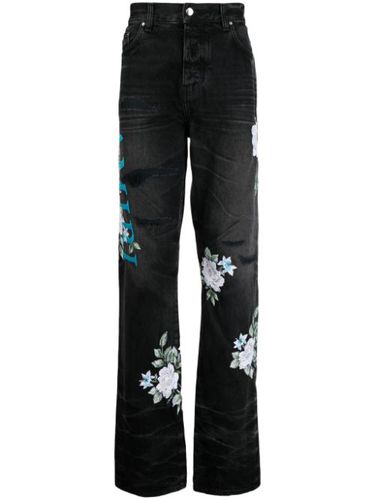 AMIRI jean droit à fleurs - Noir - AMIRI - Modalova