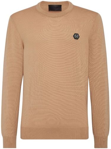 Pull en maille fine à patch logo - Philipp Plein - Modalova