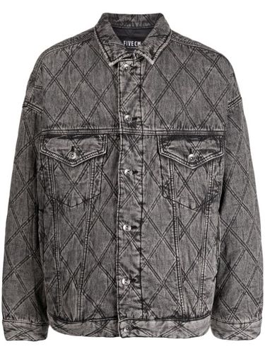 Veste bomber en jean à matelassage losanges - FIVE CM - Modalova