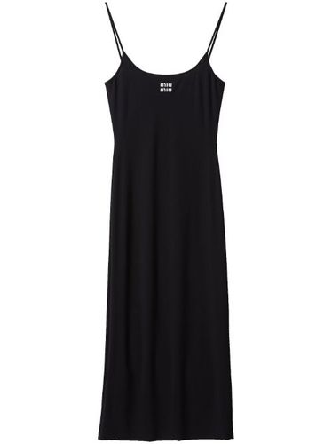 Robe courte en jersey à logo brodé - Miu Miu - Modalova
