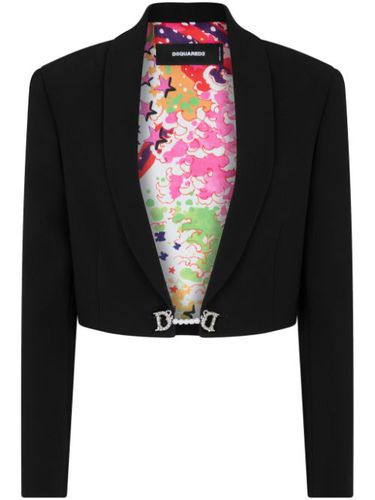 Blazer crop à plaque logo - DSQUARED2 - Modalova