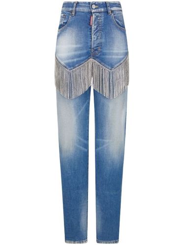 Jean slim à franges strassées - DSQUARED2 - Modalova