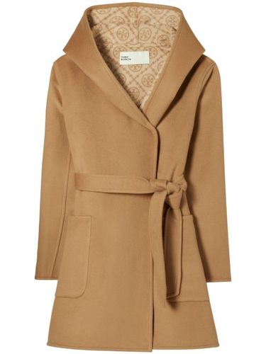 Manteau ceinturé à logo en jacquard - Tory Burch - Modalova