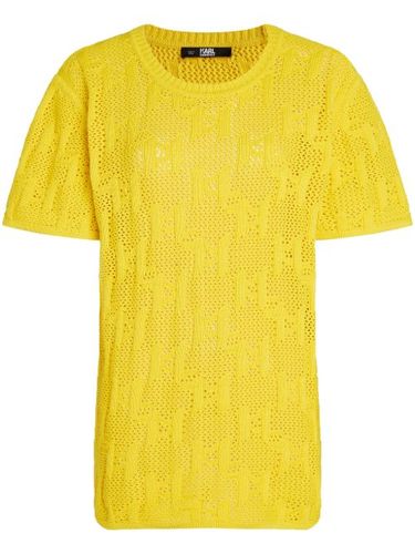 T-shirt à motif monogrammé en jacquard - Karl Lagerfeld - Modalova