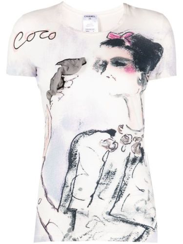 T-shirt en coton à imprimé graphique (2010) - CHANEL Pre-Owned - Modalova