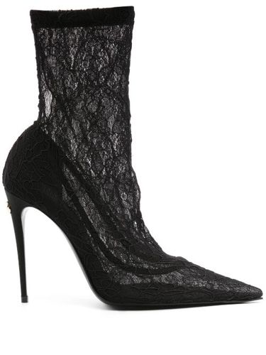 Bottines en dentelle à talon aiguille 110 mm - Dolce & Gabbana - Modalova