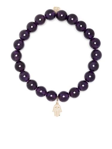 Bracelet Hamsa en or 14ct serti d'améthyste - Sydney Evan - Modalova