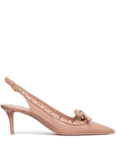 Escarpins Rockstud Bow 60 mm en cuir verni - Valentino Garavani - Modalova