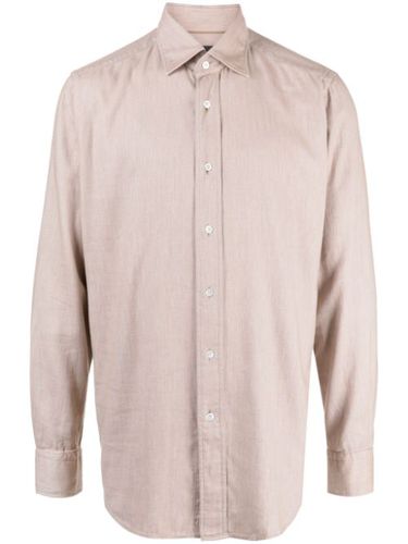 Chemise chiné à col italien - BOSS - Modalova