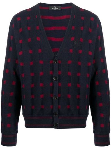 Cardigan en maille intarsia à col v - ETRO - Modalova