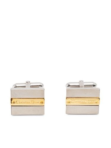 Boutons de manchette bicolores à logo gravé (années 1980) - Christian Dior Pre-Owned - Modalova