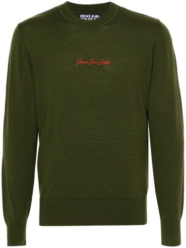 Pull en laine à logo brodé - Versace Jeans Couture - Modalova