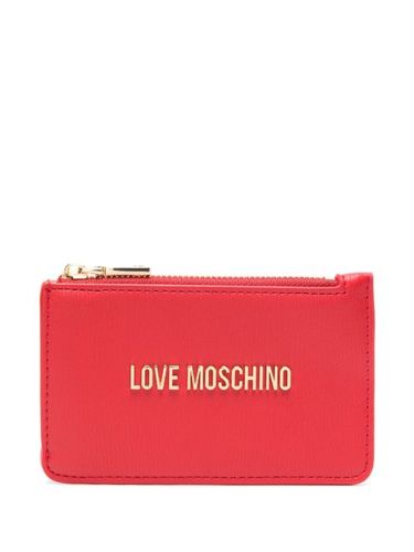 Portefeuille zippé à plaque logo - Love Moschino - Modalova