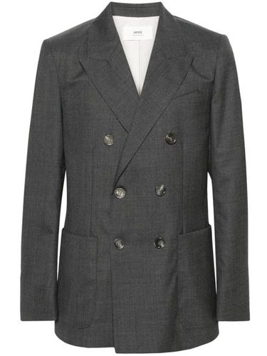 Blazer en laine vierge à boutonnière croisée - AMI Paris - Modalova