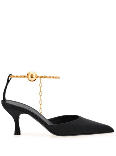 Escarpins satinés à détail de chaîne 70 mm - Ferragamo - Modalova