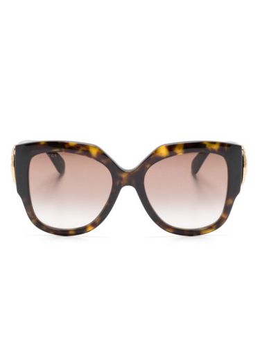 Lunettes de soleil rondes à plaque logo - Gucci Eyewear - Modalova