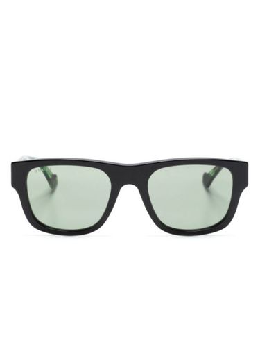 Lunettes de soleil carrées à effet écailles de tortue - Gucci Eyewear - Modalova