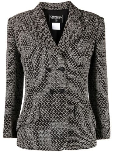 Blazer en tweed à boutonnière croisée (1998) - CHANEL Pre-Owned - Modalova