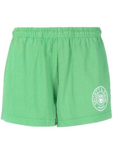 Short de sport en coton à logo brodé - Sporty & Rich - Modalova