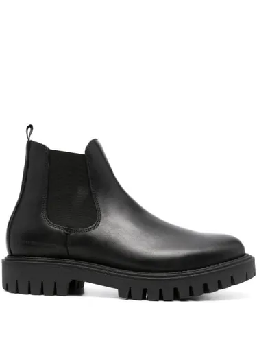 Bottines en cuir à bout rond - Tommy Hilfiger - Modalova