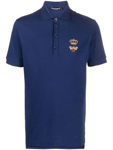 Polo à broderies logo - Dolce & Gabbana - Modalova