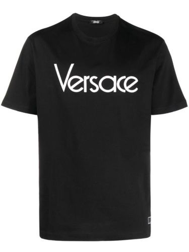 T-shirt en coton à logo brodé - Versace - Modalova