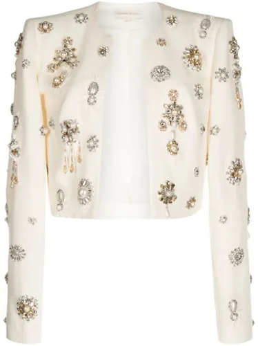 Cardigan crop à détail de broches - Zuhair Murad - Modalova