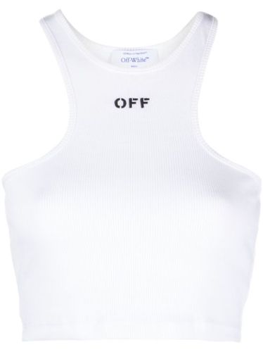 Haut crop Off-Stamp nervuré - Off-White - Modalova