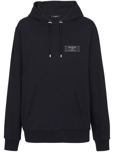 Hoodie en coton à patch logo - Balmain - Modalova