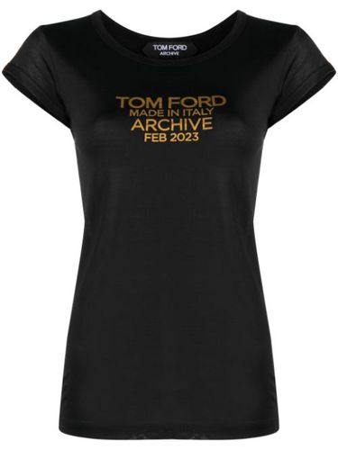 T-shirt en soie à logo imprimé - TOM FORD - Modalova