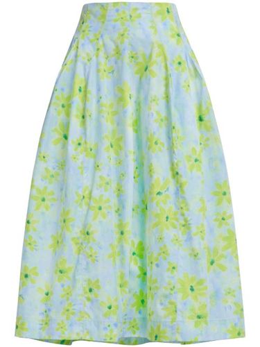 Jupe évasée en coton à fleurs - Marni - Modalova