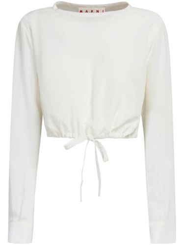 Blouse crop à ourlet à lien de resserrage - Marni - Modalova