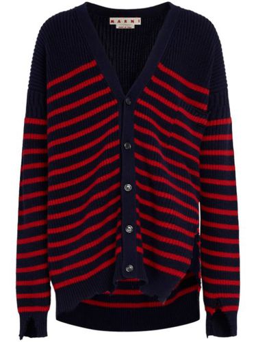 Cardigan rayé à col v - Marni - Modalova