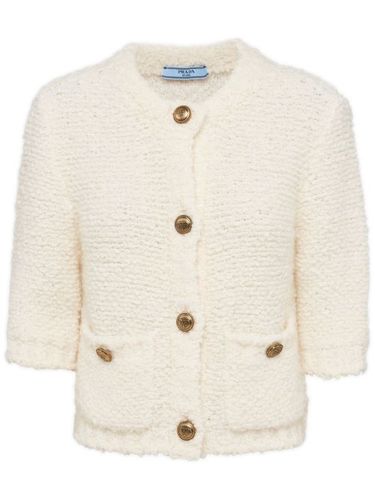Cardigan en tweed à coupe crop - Prada - Modalova