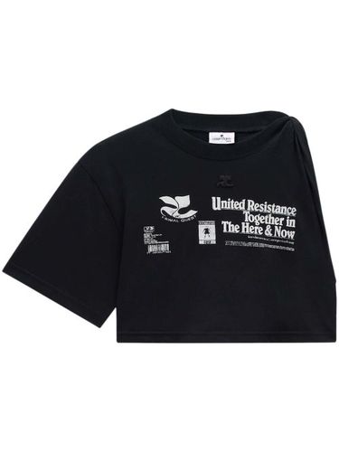 T-shirt crop à design asymétrique - Courrèges - Modalova