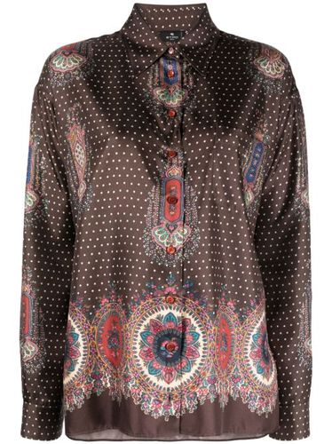 Chemise imprimée en soie à col pointu - ETRO - Modalova