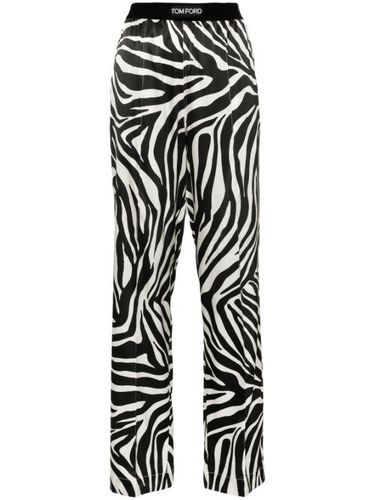 Pantalon en soie à imprimé zébré - TOM FORD - Modalova