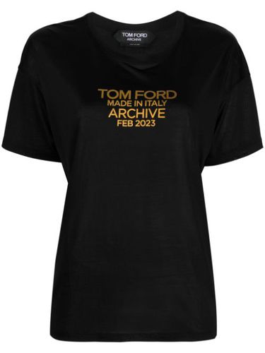 T-shirt en soie à logo imprimé - TOM FORD - Modalova