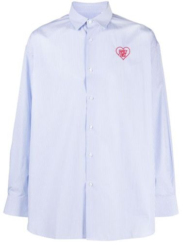 Chemise rayée en coton à logo brodé - Family First - Modalova