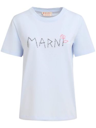 T-shirt à logo brodé en coton - Marni - Modalova