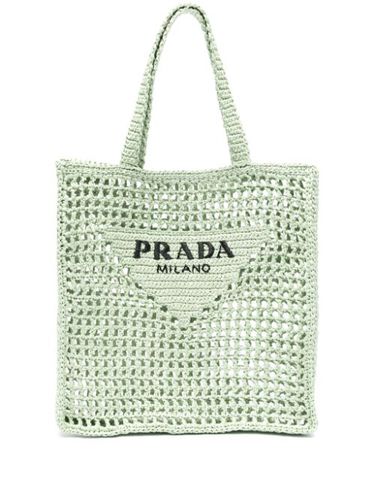 Sac cabas en raphia à logo triangle - Prada - Modalova