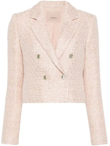 Blazer en tweed à boutonnière croisée - TWINSET - Modalova