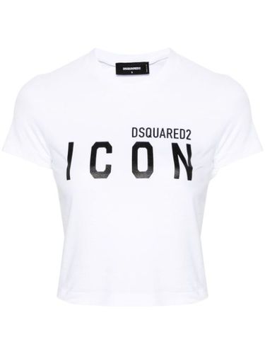 T-shirt crop à logo imprimé - DSQUARED2 - Modalova