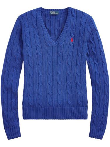 Pull en maille torsadée à logo brodé - Polo Ralph Lauren - Modalova