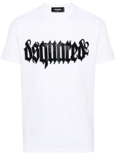 T-shirt en coton à logo strassé - DSQUARED2 - Modalova