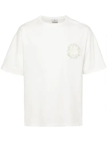 T-shirt à logo Pegaso brodé en coton - ETRO - Modalova
