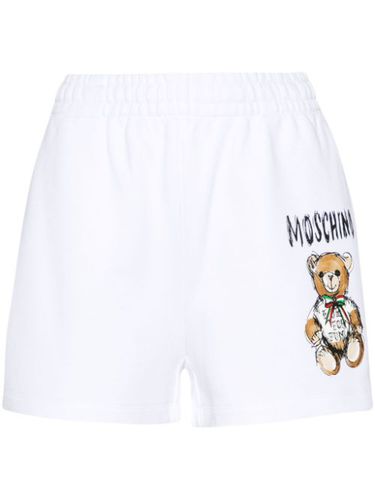 Short court en coton à imprimé ourson - Moschino - Modalova