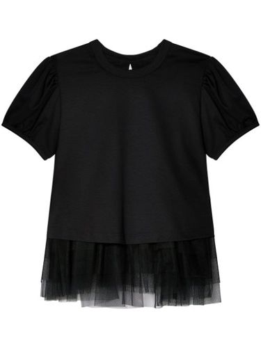 Kei Ninomiya blouse à superposition en tulle - Noir Kei Ninomiya - Modalova