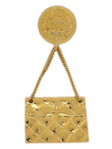 Broche à design matelassé (années 1980) - CHANEL Pre-Owned - Modalova