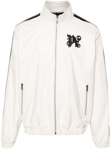 Veste en cuir à patch monogrammé - Palm Angels - Modalova